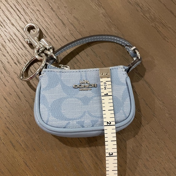 Coach Light Blue Mini Keychain Bag - Picture 3 of 5